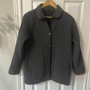 Vintage Penman's Quilted Black Grey Fleece Reversible Chore Jacket Women's Small